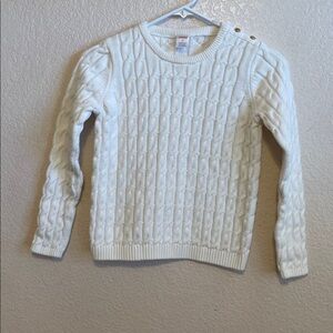 Gymboree White Cable Knit Sweater